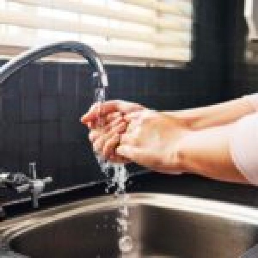 new faucet washing-hands-sink